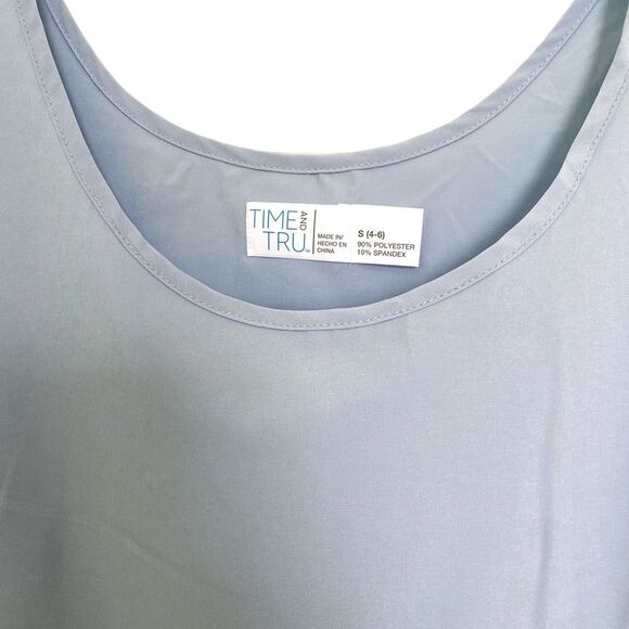 Time and Tru Light Blue Sleeveless Swing Tank Top Size Small - Picture 3 of 4
